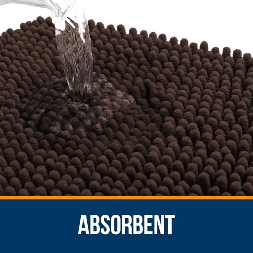 OLANLY Bathroom Rugs 36x24, Extra Soft Absorbent Chenille Bath Rugs, Rubber Backing Quick Dry, Machine Washable Bath Mats for Bathroom Floor, Tub and Shower, Home Decor Accessories, Brown - Image 5