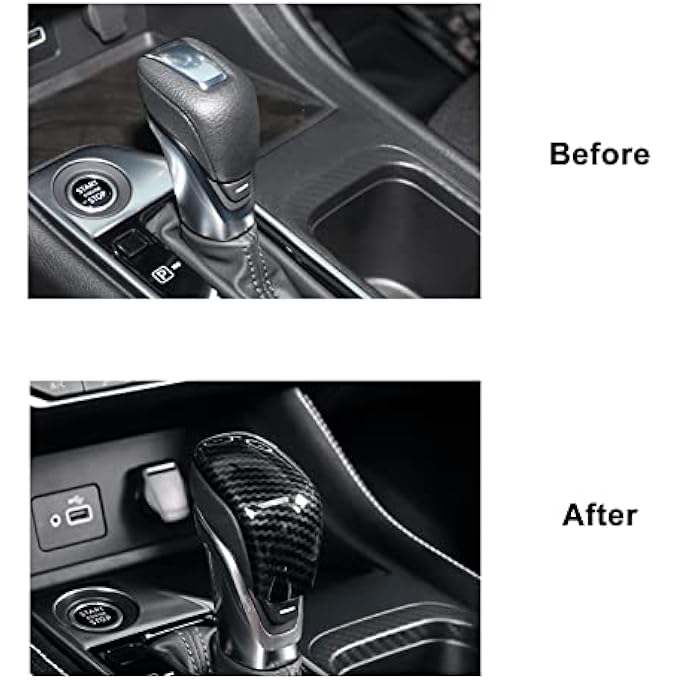 rayihni For Nissan Sentra Altima Accessories 2022 2021 2020 Car Auto Gear Shift Knob Cover Trim Cap Gear Panel Gears Interior Decoration Sticker Sporty  Carbon Fiber Style - Image 2