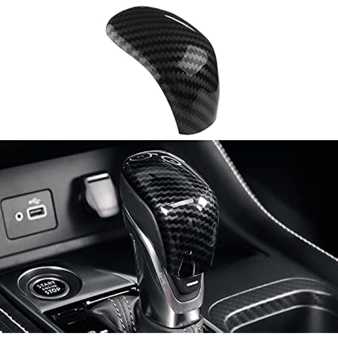 rayihni For Nissan Sentra Altima Accessories 2022 2021 2020 Car Auto Gear Shift Knob Cover Trim Cap Gear Panel Gears Interior Decoration Sticker Sporty  Carbon Fiber Style - Image 1