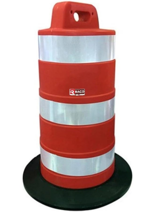RACO Orange Traffic Safety Barrel with Reflective Stripes - Image 1