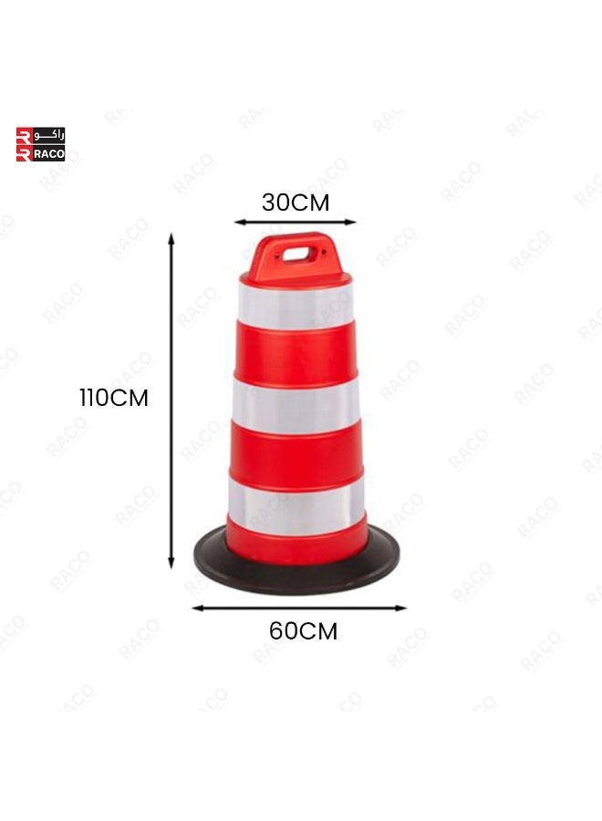 RACO Orange Traffic Safety Barrel with Reflective Stripes - Image 3