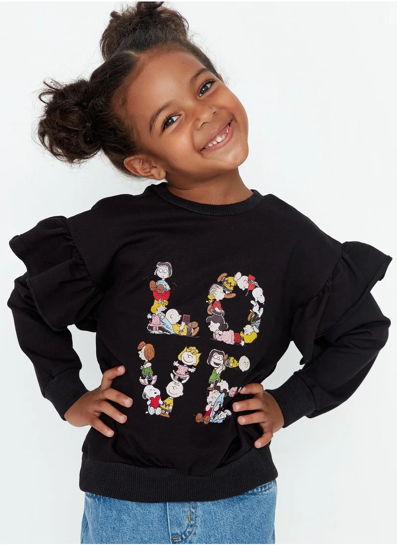 trendyol Kids Snoopy Ruffle Sweatshirt