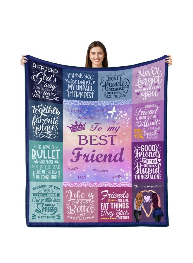 Lviliss Best Friend Blanket for Women, Bestie Gifts, Birthday Gift, Friendship Throw 60"x50" - Image 1