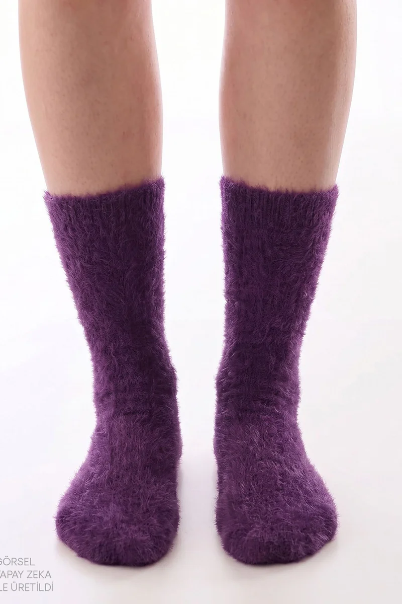 Penti PENTI Comfortable Fluffy Slogan Pattern Crew Socks