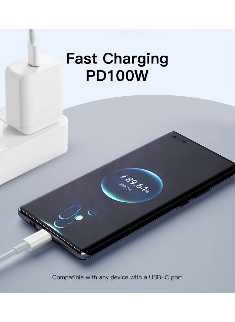 MMG - USB C Cable 100W, USB-C to USB-C Cable  1 meter, USB C Charger Cable for iPhone 15, Mac Book Pro 2020, iPad Pro 2020, Switch, Samsung Galaxy S20 Plus S9 S8 Plus, Pixel, Laptops and lot more - Image 1