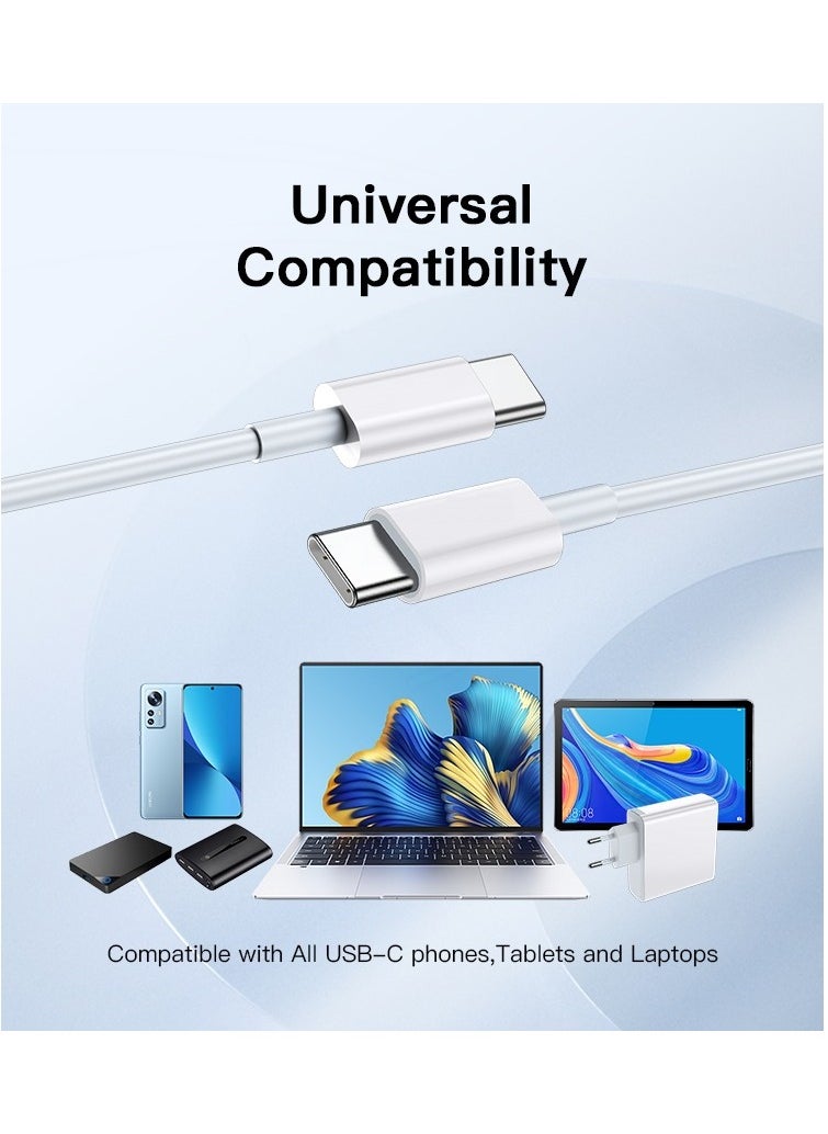 MMG - USB C Cable 100W, USB-C to USB-C Cable  1 meter, USB C Charger Cable for iPhone 15, Mac Book Pro 2020, iPad Pro 2020, Switch, Samsung Galaxy S20 Plus S9 S8 Plus, Pixel, Laptops and lot more - Image 1