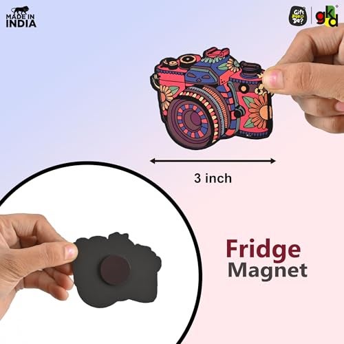 Gift Kya De GKD Indian Culture Wooden Fridge Magnet | Traditional & Heritage-Themed Refrigerator Magnet | Souvenir & Home Decor | Gift for India Lovers Pack of 6 - Image 3