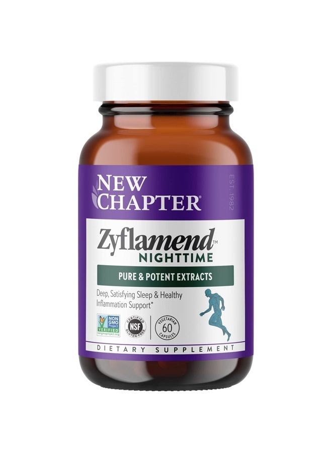 New Chapter Sleep Aid – Zyflamend Nighttime for Sleep Support with Turmeric + Valerian Root + Lemon Balm + Holy Basil, Vegetarian Capsules, 60 Count - Image 1