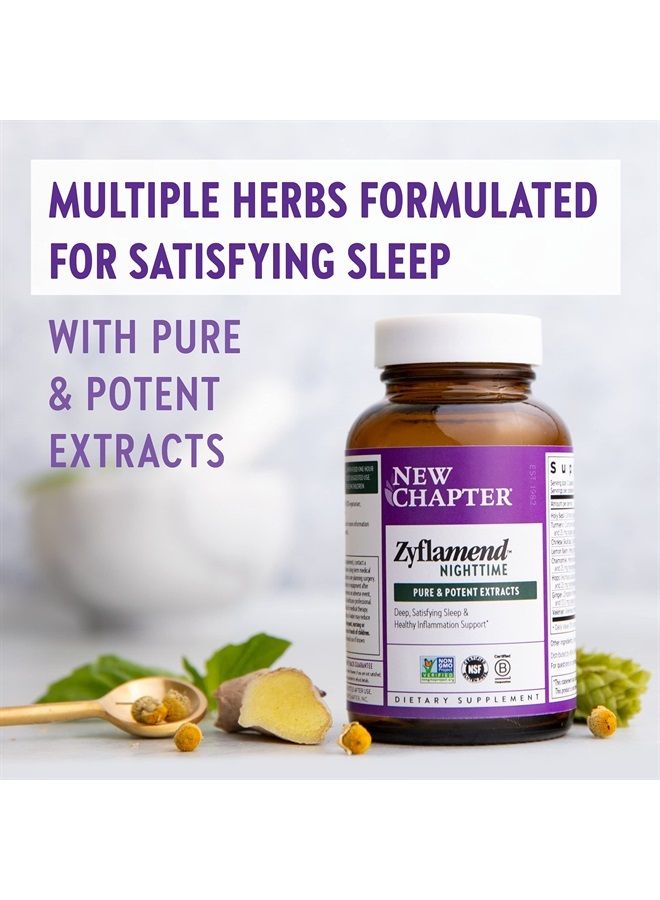 New Chapter Sleep Aid – Zyflamend Nighttime for Sleep Support with Turmeric + Valerian Root + Lemon Balm + Holy Basil, Vegetarian Capsules, 60 Count - Image 3