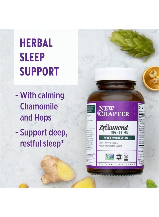 New Chapter Sleep Aid – Zyflamend Nighttime for Sleep Support with Turmeric + Valerian Root + Lemon Balm + Holy Basil, Vegetarian Capsules, 60 Count - Image 5