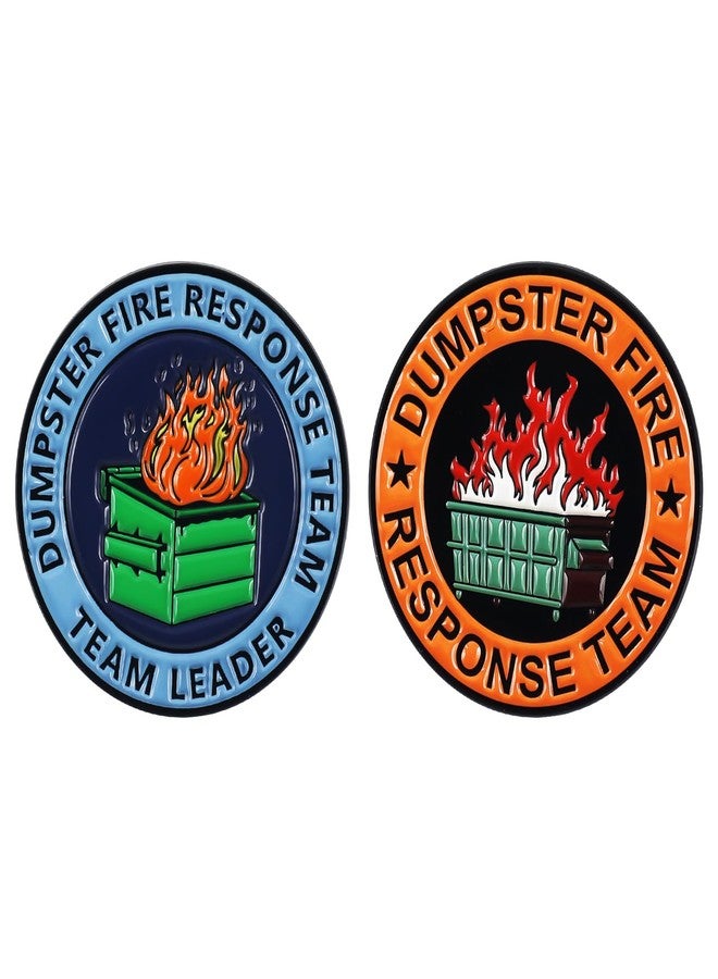 TUCEWP 2Pcs Dumpster Fire Response Team Enamel Pin Chaos Coordinator Lapel Badge for Jackets Office Humor Sarcastic Brooch Pin Hilarious Gifts for Coworkers Team Members Leader Boss Funny Work Accessories - Image 1