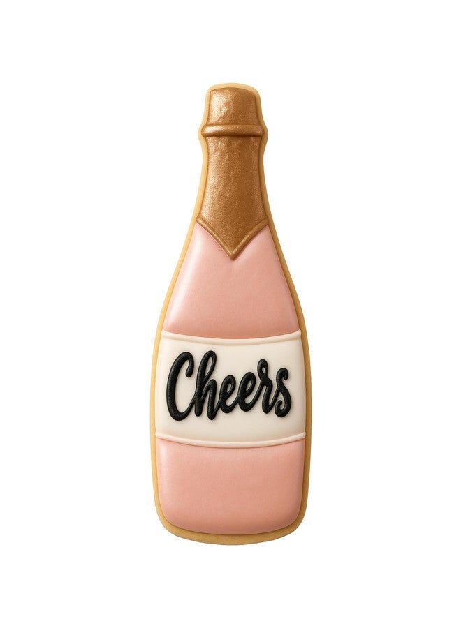 Foose Champagne Bottle Cookie Cutter 4.5 Inch -Tin Plated Steel Cookie Cutters - Champagne Bottle Cookie Mold - Image 3