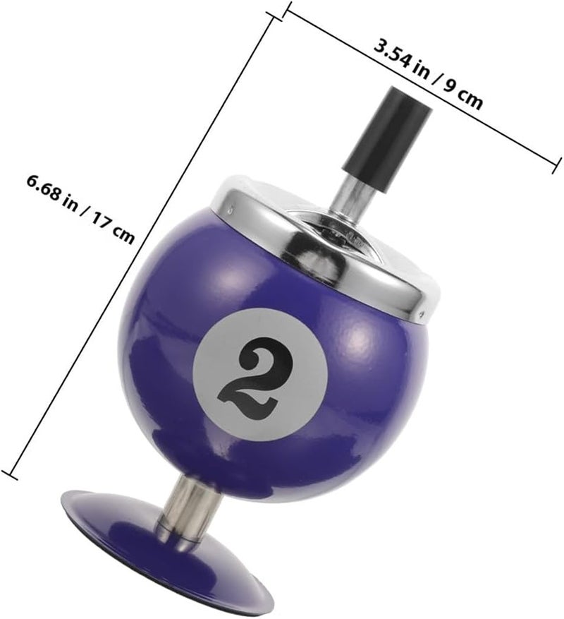 Automatic Extinguishing Metal Ashtray Windproof Portable with Spinning Lid for Indoor Outdoor Home Office Blue - Image 3