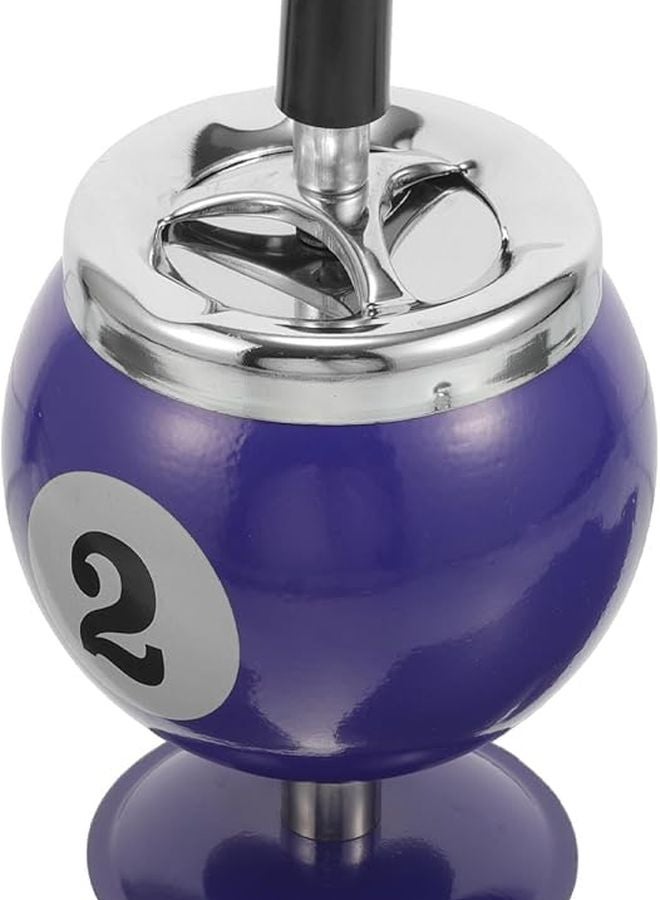 Automatic Extinguishing Metal Ashtray Windproof Portable with Spinning Lid for Indoor Outdoor Home Office Blue - Image 1