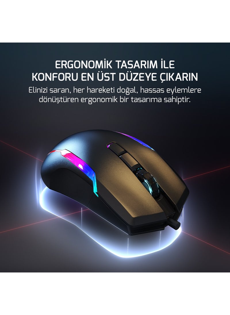 Gamepower - Icarus Gaming RGB Mouse 10.000DP USB Black - Image 1