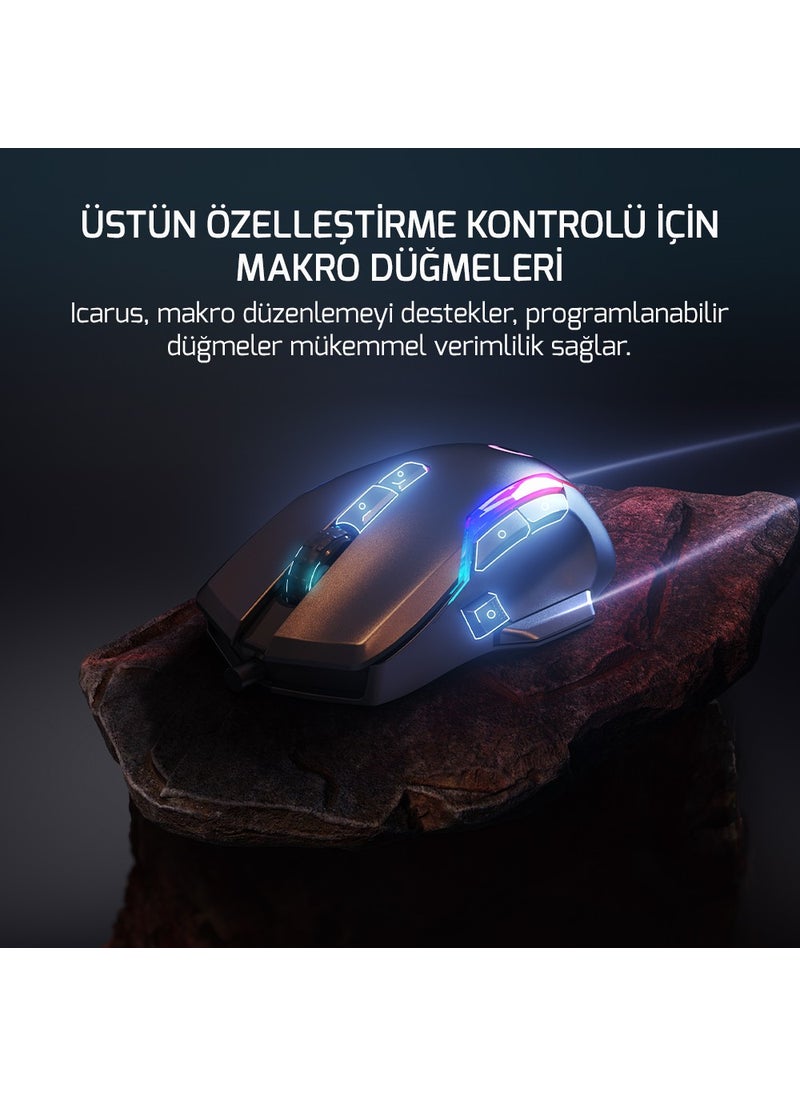 Gamepower - Icarus Gaming RGB Mouse 10.000DP USB Black - Image 1