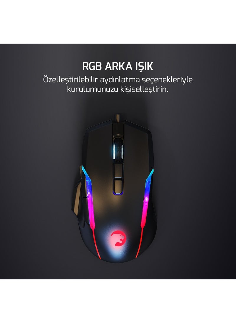 Gamepower - Icarus Gaming RGB Mouse 10.000DP USB Black - Image 1