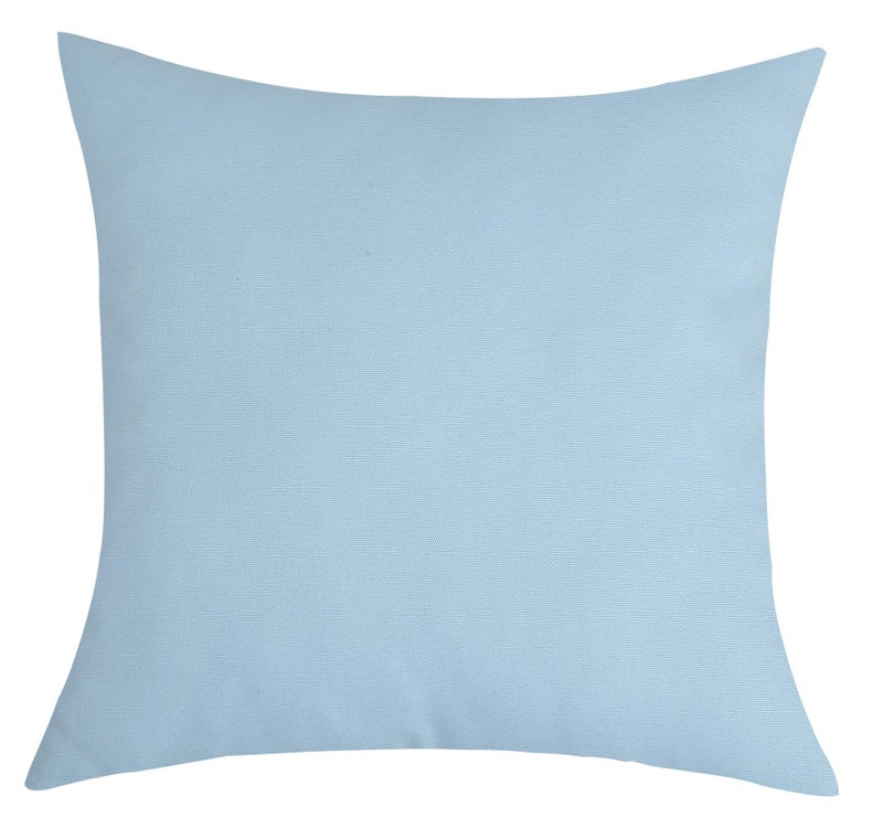 TangDepot Handmade Decorative Solid 100% Cotton Canvas Throw Pillow Covers/Pillow Shams  (20""x20""  Light Blue) - Image 2