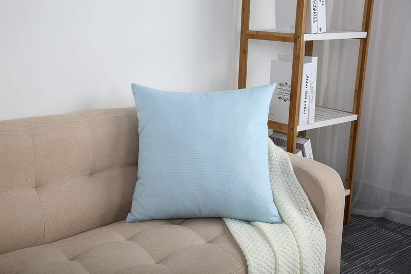 TangDepot Handmade Decorative Solid 100% Cotton Canvas Throw Pillow Covers/Pillow Shams  (20""x20""  Light Blue) - Image 5
