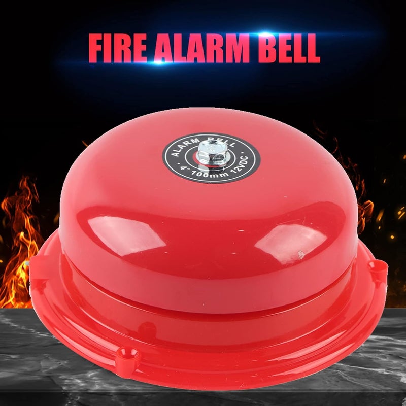 klarako Fire Alarm Bell, 4 Inches 100db Internal Strike Type Fire Alarm Bell, Electric Bell Smoke Detectors, Metal Fire Control for Home Improvement (12V) - Image 3