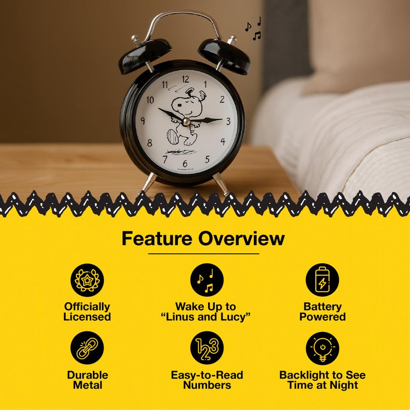 Mark Feldstein & Associates Mark Feldstein, Peanuts The Original Snoopy Wacky Wakers Alarm Clock, 6 Inch - Image 5