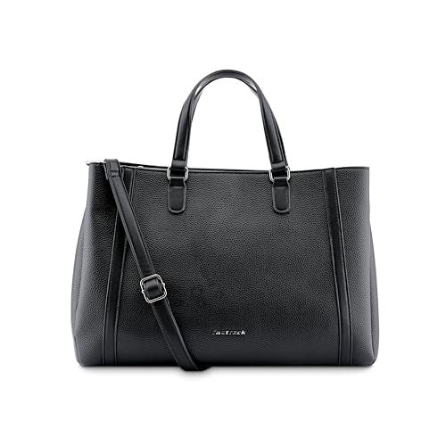 Fastrack Casual 14" Laptop Tote | Faux-Leather Women's Handbags |14" Laptop Tote for Workwear and College, Black - Image 1