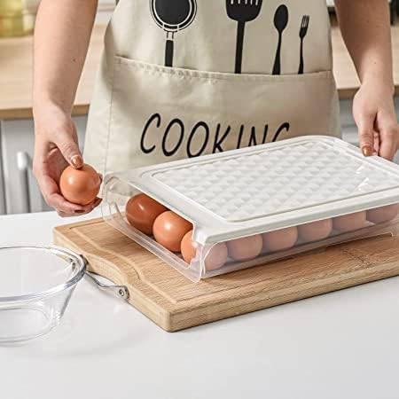 GNOLY GNOLY Egg Storage Box Single Layer 18 Grid Egg Tray Box Holder for Unbreakable Refrigerator Kitchen Food and Vegetable Egg Storage Container Wit Lid - Image 5