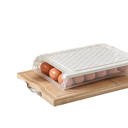 GNOLY GNOLY Egg Storage Box Single Layer 18 Grid Egg Tray Box Holder for Unbreakable Refrigerator Kitchen Food and Vegetable Egg Storage Container Wit Lid - Image 1