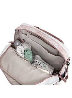 JuJuBe JuJuBe Nature Babe Diaper Bag Backpack with Portable Baby Changing Pad, Sustainable Multi-Function Travel Bag for Bottles, Diapers, Pacifier, Made with 24 Recycled Plastic Bottles, Watercolor Stripe  - Image 5