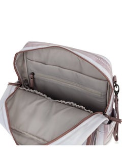 JuJuBe JuJuBe Nature Babe Diaper Bag Backpack with Portable Baby Changing Pad, Sustainable Multi-Function Travel Bag for Bottles, Diapers, Pacifier, Made with 24 Recycled Plastic Bottles, Watercolor Stripe  - Image 3