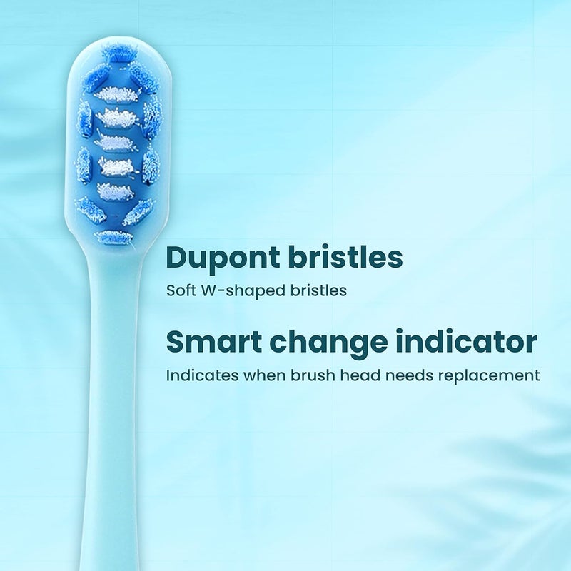 Dr.Dento Neo Sonic Electric Toothbrush | Soft DuPont Bristles | 2 Brush Heads & Cover | 120 Days Battery Life | AAA Powered | Eco-Friendly Design for Unisex Adults | Ocean Blue - Image 3