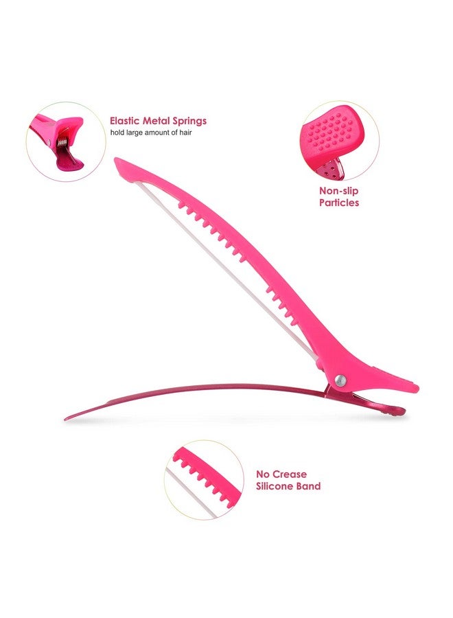 AIMIKE Neon Hair Clips 12 Pcs Salon Hair Clips For Styling Sectioning Duck Billed Hair Roller Clips Professional Hair Styling Clips Hair Cutting Clips For Women Hairdresser 4.3” Long - Image 3