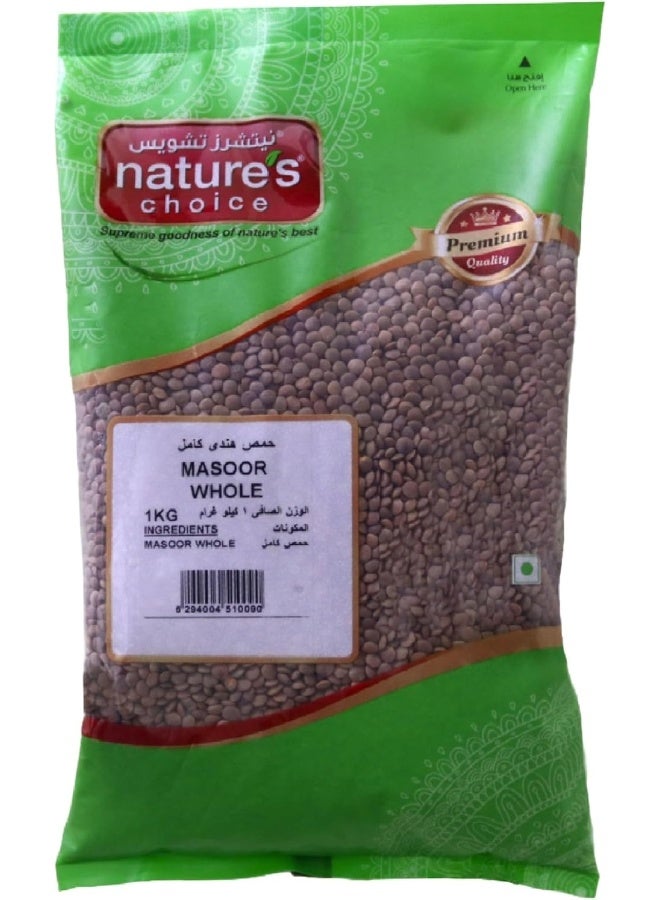 Nature's Choice Natures Choice Masoor Whole, 1 kg - Image 1