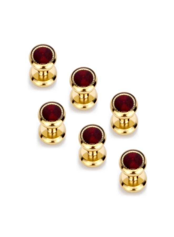 Wynameleri Cufflinks and Tuxedo Studs Set Red Square Suit Classic Accessories for Men in Gift Box - Image 4