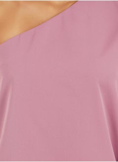 Styli Pink One Shoulder Top and Flared Trousers Co-Ords  - Image 3