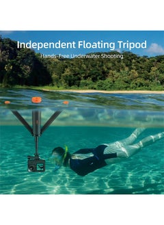 TELESIN TELESIN 4 in 1 Selfie Stick Floating Hand Grip Tripod Waterproof Extendable Selfie Monopod for GoPro Hero 13, 12, 11, 10, 9, 8, 7, 6, 5, 4, 3, 3+、DJI OSMO、Insta360 and Most Action Camera  - Image 3