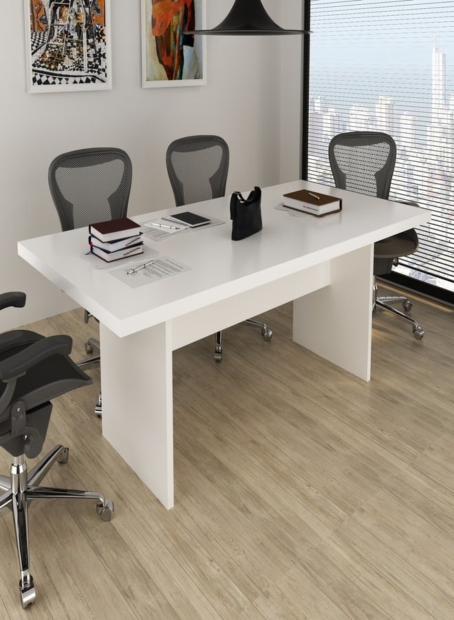 Tecnomobili Office Meeting Table white Color 200x72.5x100cm  - Image 1