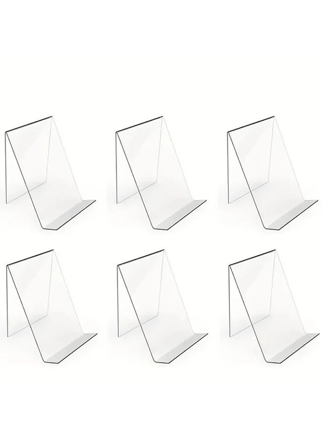 JINSHVEG Vintage Acrylic Book Stand Display Holders 6pcs Adjustable Comic Easel - Image 1