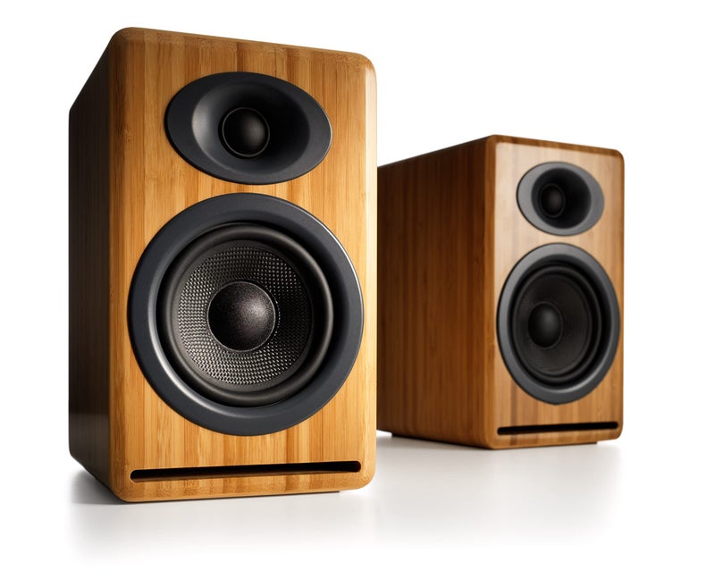 Audioengine P4 Passive Bookshelf Speakers - Compact Speakers and Home Music System | 2-Way Powered Speakers (Bamboo) - Image 1