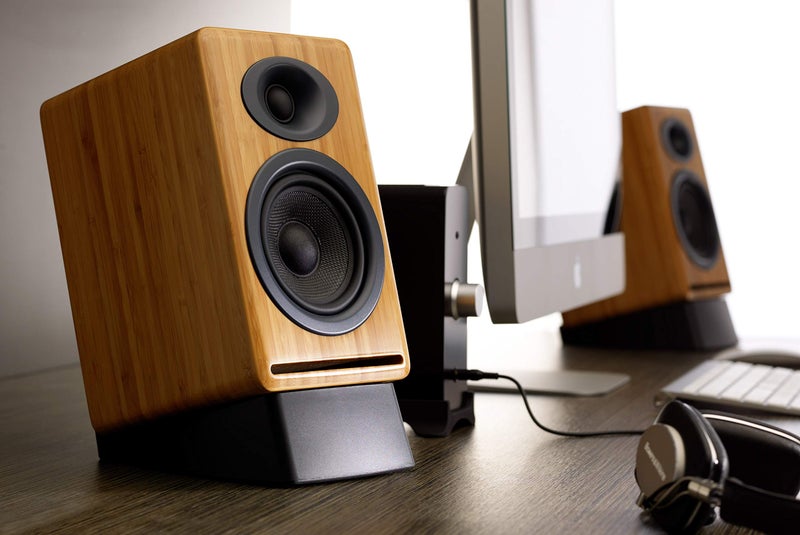 Audioengine P4 Passive Bookshelf Speakers - Compact Speakers and Home Music System | 2-Way Powered Speakers (Bamboo) - Image 2
