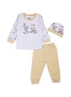 Babies Basic 7 Piece Unisex 100% Cotton Gift Set Include Bib, Pyjama, Mitten, Cap, Romper, Top And Bottom Set  - Image 2