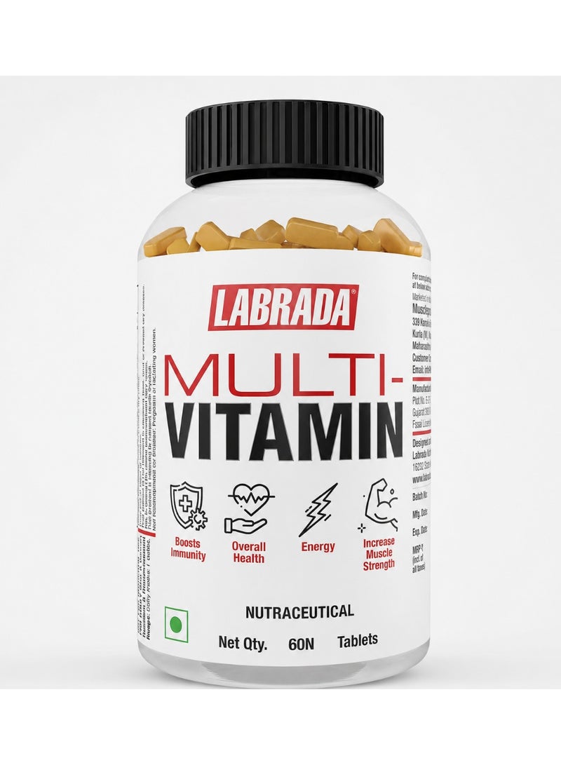 Labrada Daily Multivitamin Tablets | Multivitamin Multimineral Supplement with Ginkgo Biloba, Panax Ginseng & Lycopene | 60 Count - Image 2