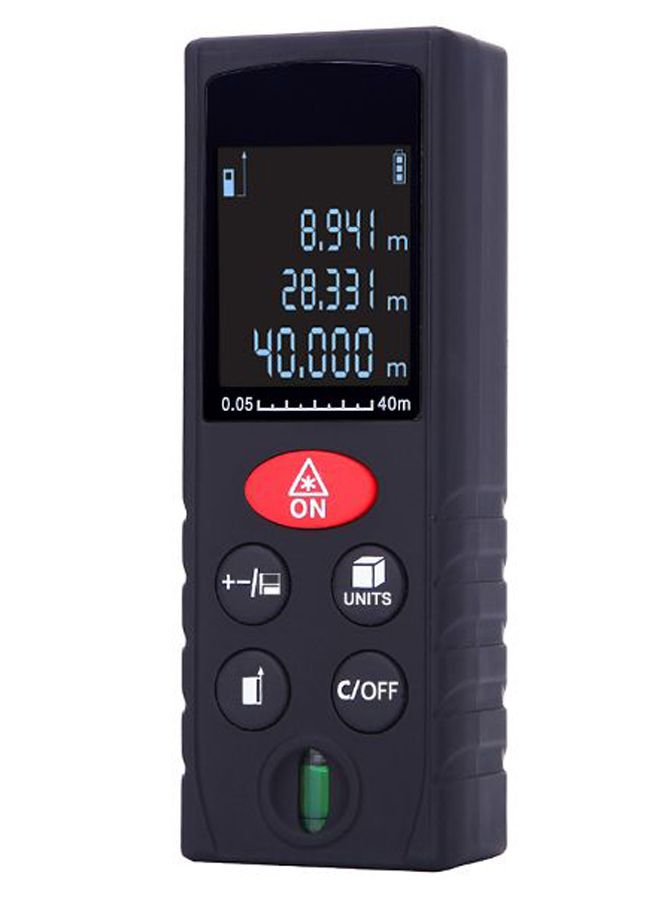 NIBEMINENT Digital Laser Distance Meter With Bubble Level Black