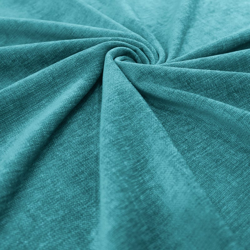 Encasa سميكة تشنيل ترمي وسادة مجموعة مجموعة من 2 | Turq - (24x24) (60 × 60 سم) | اللكنة الزخرفية مربعة رمي وسادة الحالات للأريكة ديكور ديكور أريكة - Image 4