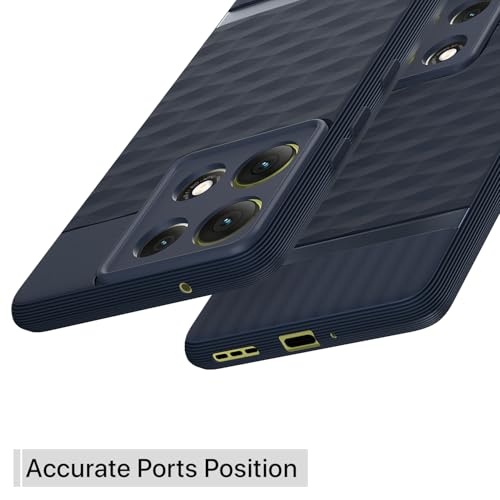 Pikkme Back Cover for Motorola Moto G86 Power 5G Soft Grip 3D Hexa Cube Texture Silicone Bumper Case (Blue) - Image 4