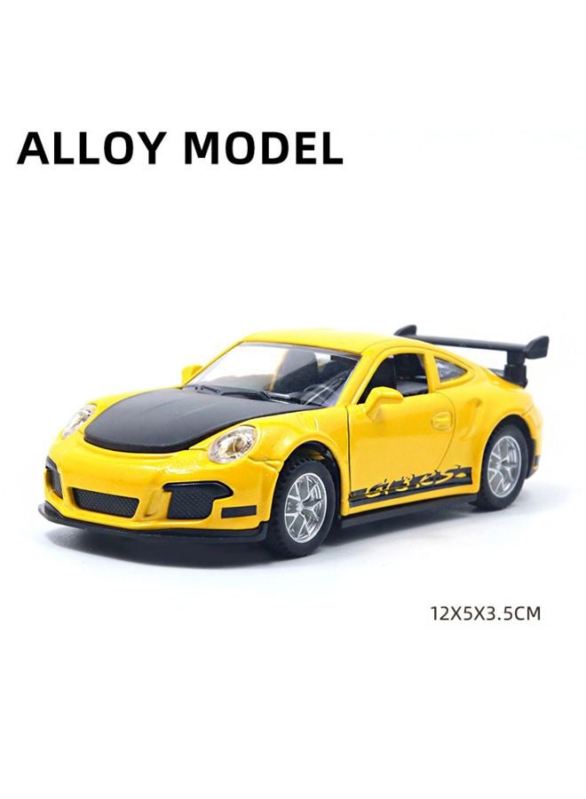 HALAMODO 1:36 Alloy Sports Car Model , Pull-Back Toy Car , Model Car for Kids Boy Girl Gift , Collectible Display ,Yellow/Black 12 cm*5 cm*3.5 cm - Image 1