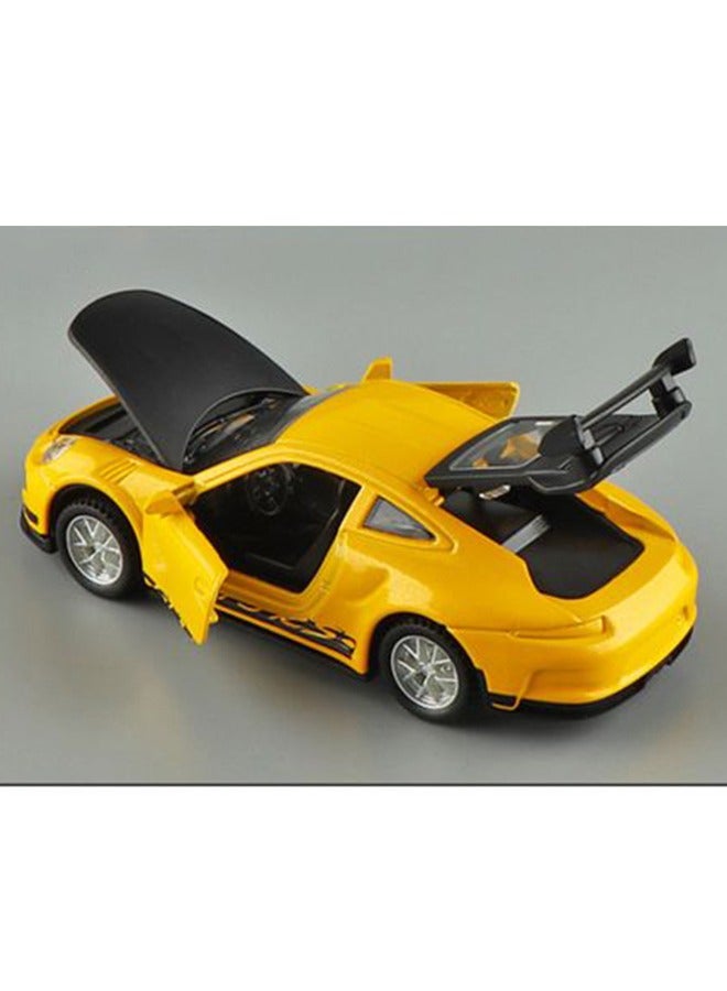 HALAMODO 1:36 Alloy Sports Car Model , Pull-Back Toy Car , Model Car for Kids Boy Girl Gift , Collectible Display ,Yellow/Black 12 cm*5 cm*3.5 cm - Image 2