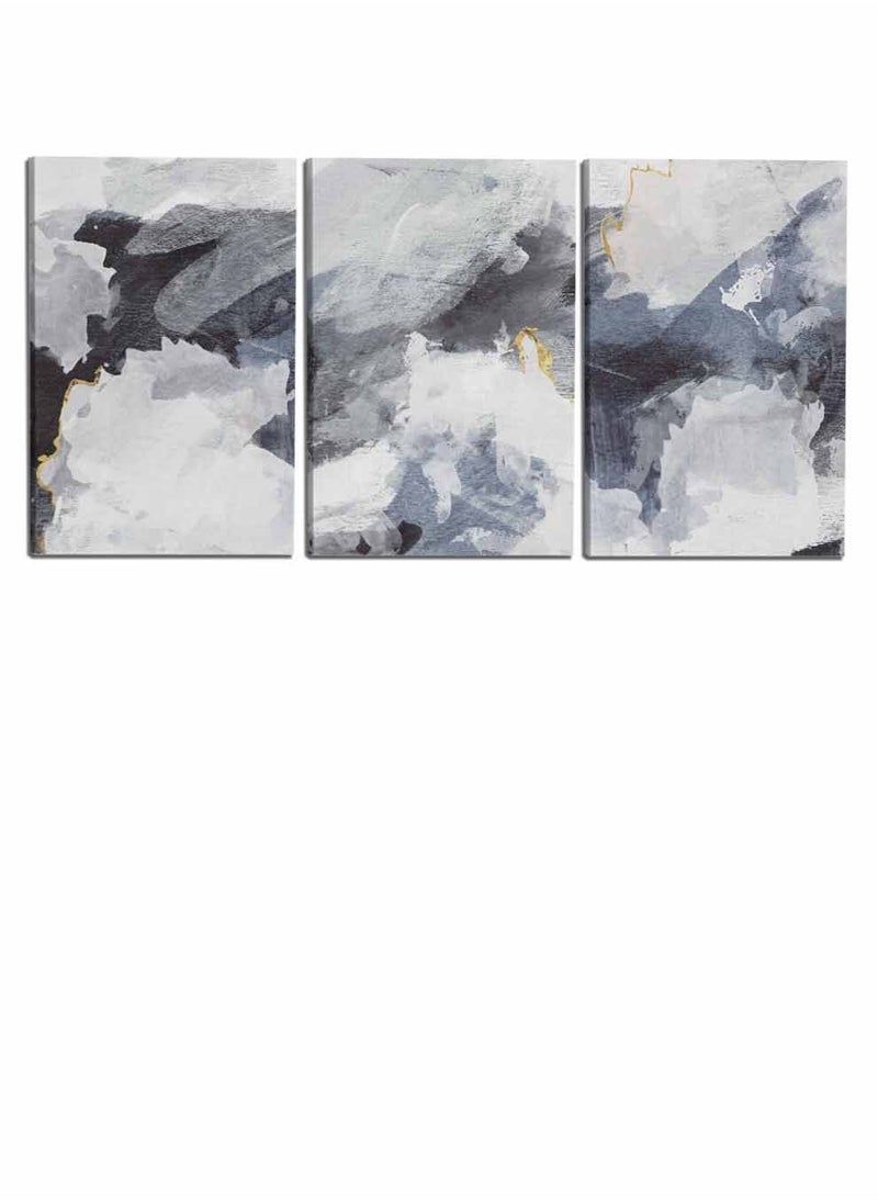 LOWHA Set Of 3 Framed Canvas Wall Arts Stretched Over Wooden Frame, Abstract Paintings, For Home, Living Room, Office Decor  - Image 4
