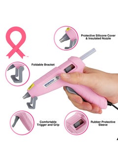 WORKPRO Mini Hot Glue Gun With 20 Pcs Hot Glue Sticks, Glue Gun Kit For Decorations, Arts, Crafts, School Diy Projects And Home Repairs- Pink Ribbon  - Image 2