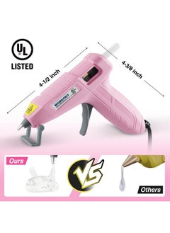 WORKPRO Mini Hot Glue Gun With 20 Pcs Hot Glue Sticks, Glue Gun Kit For Decorations, Arts, Crafts, School Diy Projects And Home Repairs- Pink Ribbon  - Image 4